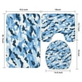 thumbnail image 3 of Blue Navy Camo Classic Shapes Pattern Bathroom Rugs Sets 3 Piece,Toilet Cover Set,Absorbent Non Slip Bathroom Mats Sets with U-Shaped Contour Rug Toilet Rug Set, 3 of 5