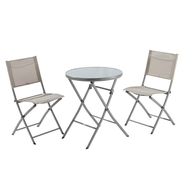 Mesa con 2 Sillas Plegables Para Jardín Terraza NATERIAL EMYS
