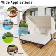 thumbnail image 6 of 57" Outdoor Patio Daybed Rattan Daybed Outdoor Sunbed with Detachable Pillows for Patio, Backyard, Pool, Beige, 6 of 9