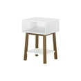 thumbnail image 3 of Plank+Beam Mid - Century Modern Nightstand with Cubby Shelf, Solid Wood Bedside Table for Bedroom, 3 of 6