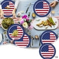 thumbnail image 2 of yulier 24 Pcs 4th of July Plates American Flag Patriotic Party Supplies Stars and Stripes Round Paper Plates Disposable Plates Dessert Plates Independence Day Decorations, 8.74inch, 2 of 6