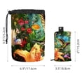 thumbnail image 5 of PhooArto Drawstring Cosmetic Bag, Barrel Shaped Portable Travel Makeup Bags, Color Hummingbird Flower Painting Large Capacity Waterproof Multifunctional Bucket Toiletry Bag, 5 of 6
