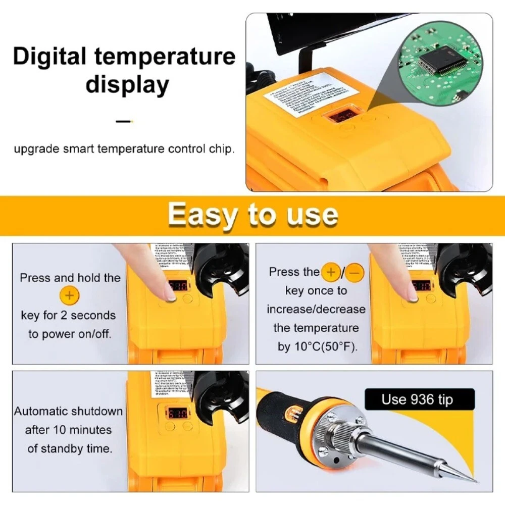 Cordless Electric Soldering Iron Welding Power Tool Fast Heating For Dewalt 20v