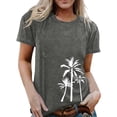 thumbnail image 2 of Coconut Tree Graphic Tees for Women 2026 Summer Casual Short Sleeve Crewneck Tropical Beach Vacation T Shirts, 2 of 5