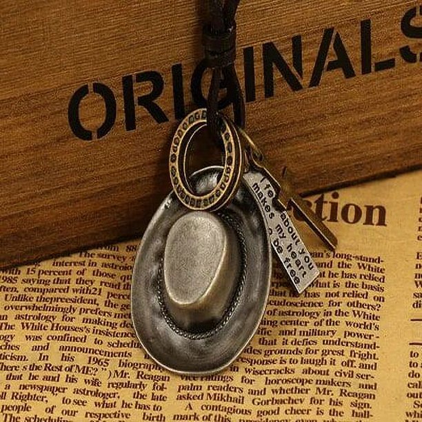 Collar de cuero genuino para hombre, colgante retro de alta calidad, hecho a mano, joyería encantadora ajustable, 2022