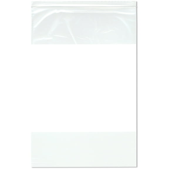 Plymor 12" x 18" (Pack of 100), 2 Mil White-Block Zipper Reclosable Plastic Bags