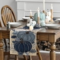 thumbnail image 3 of mubwai Blue and White Porcelain Pumpkin Ink 210 GSM Fall Table Runner, Seasonal Autumn Kitchen Dining Table Decoration for Home Party Decor 13x72 Inch, 3 of 7