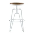 thumbnail image 3 of Linon Backless Metal Bar & Counter Stool, 25"-29" Adjustable Seat Height, Aged Walnut Finish with White Frame, 3 of 14