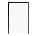 thumbnail image 3 of 48"W x 76"H Shower Door, Double Sliding Glass Shower Doors with Mounting Hardware and Long Handle, Bypass Shower Enclosure Bathroom Doors in Matte Black Finish, Clear, 3 of 7