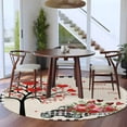 thumbnail image 4 of Valentine's Day Washable Round Area Rug 8 ft, Love Tree Roses Truck Black Plaid, Soft Non Slip Rugs Stain Repellent Indoor Felt Carpet for Living Dining Room Bedroom Home Office, 4 of 9