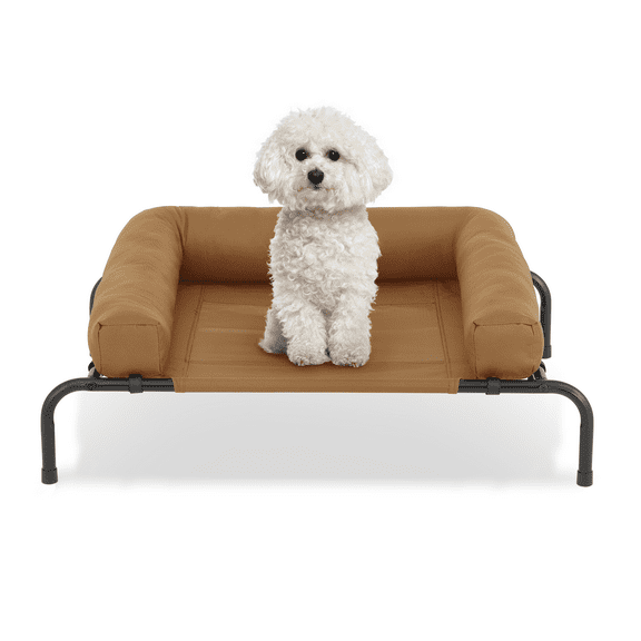 SAEWUD 36" Elevated Cooling Dog Bed with Headrest – Raised Mesh Pet Cot for Indoor & Outdoor Use, Non-Slip Frame, Breathable & Durable Design