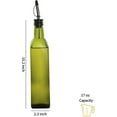 thumbnail image 4 of Gala Houseware Solid Green Glass Oil and Vinegar Dispenser Reusable Kit, 2 Set of Bottles with Accessories, 17oz Volume, Perfect for Cooking and Kitchen Storage, 4 of 5