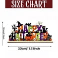 thumbnail image 3 of Halloween Decorations-Happy Halloween Sign Wooden for Home Letter Tabletop Decorations with Ghost Bat Skull Pumpkin Cutout Word Table Centerpiece for Home Tiered Tray Centerpiece Mantel Shelf, 3 of 8
