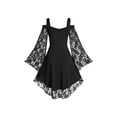 thumbnail image 6 of Gothic Vintage Lace Patchwork Women Dress Plus Size Goth Bandage Ladies Spaghetti Strap Dresses, 6 of 9
