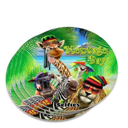 

Montego Bay Jamaica Giraffe Zebra Lion Novelty Coaster Set