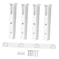 figatia 4Pcs Fishing Pole Stand with Mounting Screw Fishing Rod Holder for Home Boat White