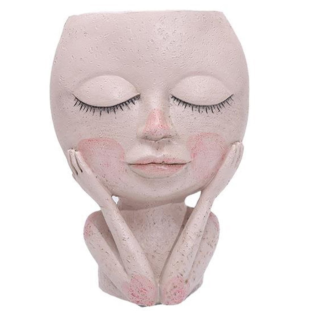 Buy Rosie Face Portrait Flower Pot Head Planter Pot Closed Eyes Shape