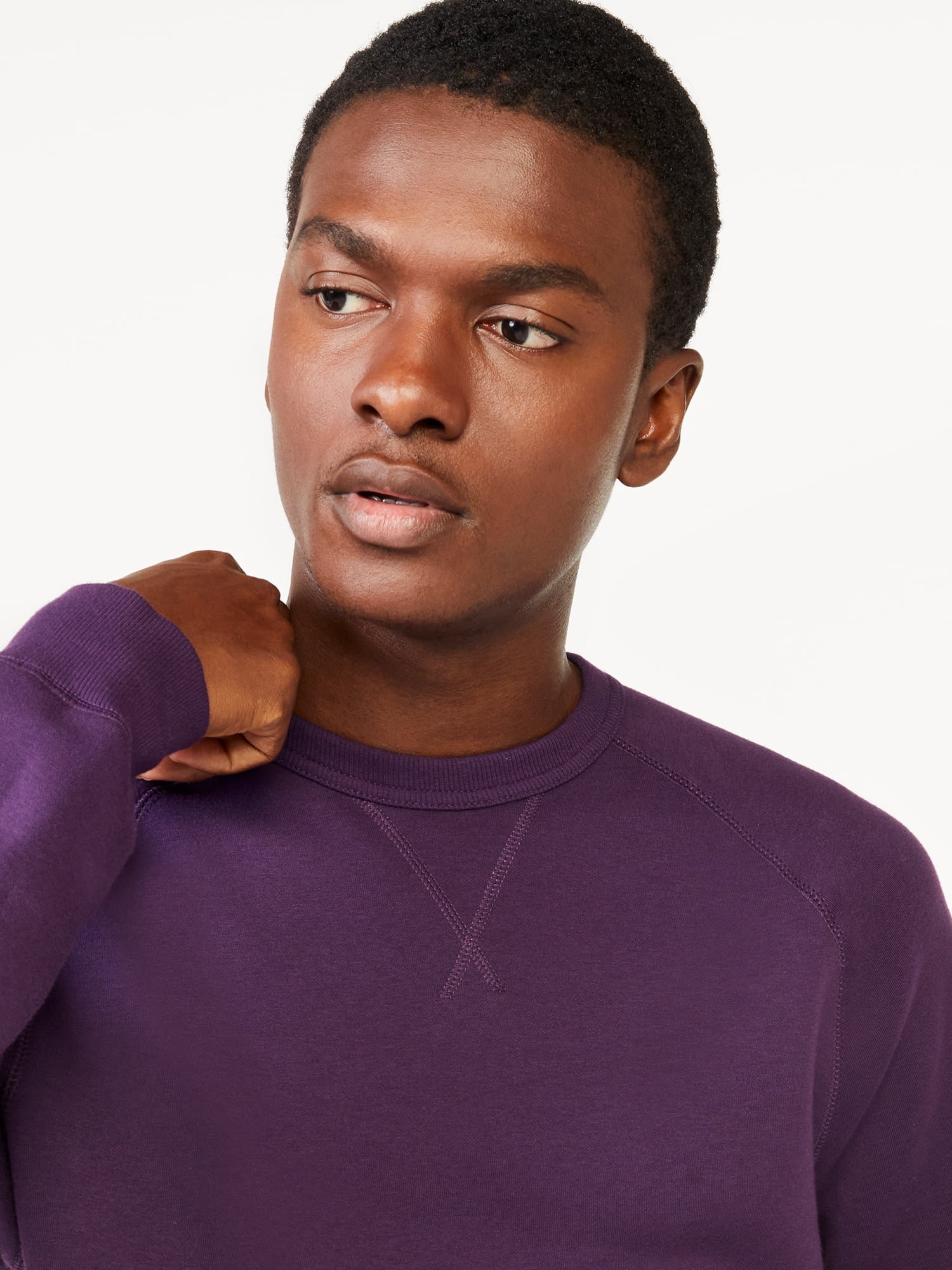 Free Assembly Men's Pullover Sweatshirt with Raglan Sleeves
