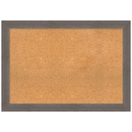 Amanti Art Natural Cork Board Framed Alta Rustic Char Bulletin Board 33 in. x 25 in.