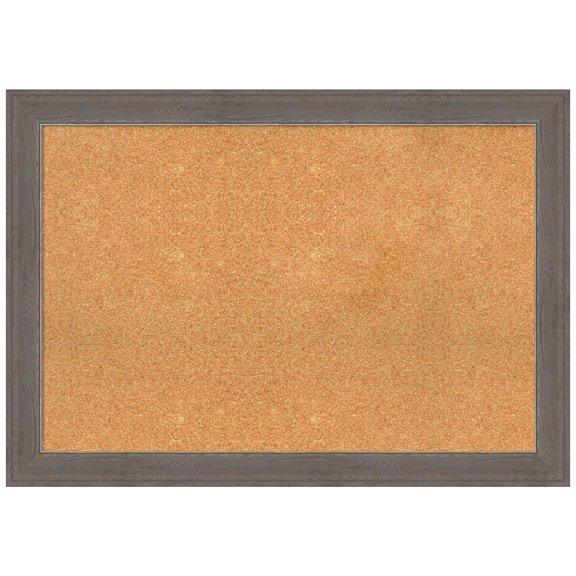 Amanti Art Natural Cork Board Framed Alta Brown Grey Bulletin Board 41 in. x 29 in.