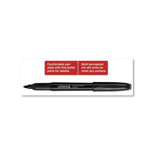 Pen-Style Permanent Marker Fine Bullet Tip, Black, 36/Pack