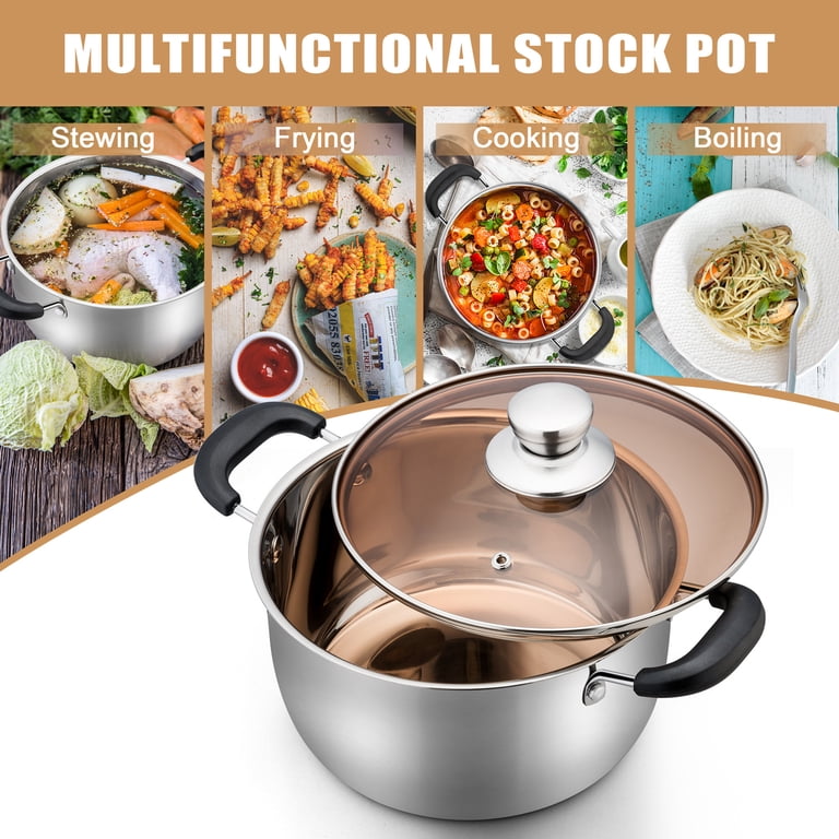 Walchoice, Stainless Steel Saucepan and Stockpot Set, 2 QT, 4 QT