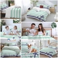 thumbnail image 5 of 3 Piece Anchor Aqua Duvet Cover Set Full Size, Microfiber Comforter/Quilt Cover with Corner Ties and 2 Pillowcases, Modern Navy Blue White Striped Nautical All Season Soft Bedding with Zipper Closure, 5 of 8