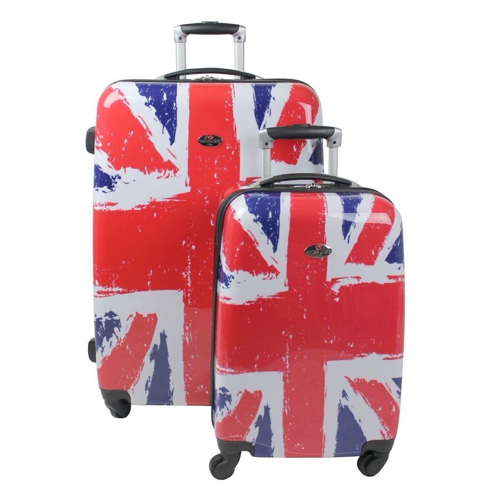 swisscase 4 Wheel Spinner ABS 2 PC Luggage Set UNION JACK Hardside