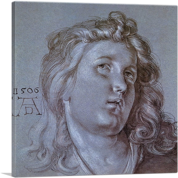 ARTCANVAS Head of an Angel 1506 Canvas Art Print by Albrecht Durer - Size: 26" x 26" (1.50" Deep)