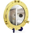 thumbnail image 5 of Solid Brass Porthole Mirror (Brass Polished) - (30 Inches), 5 of 6