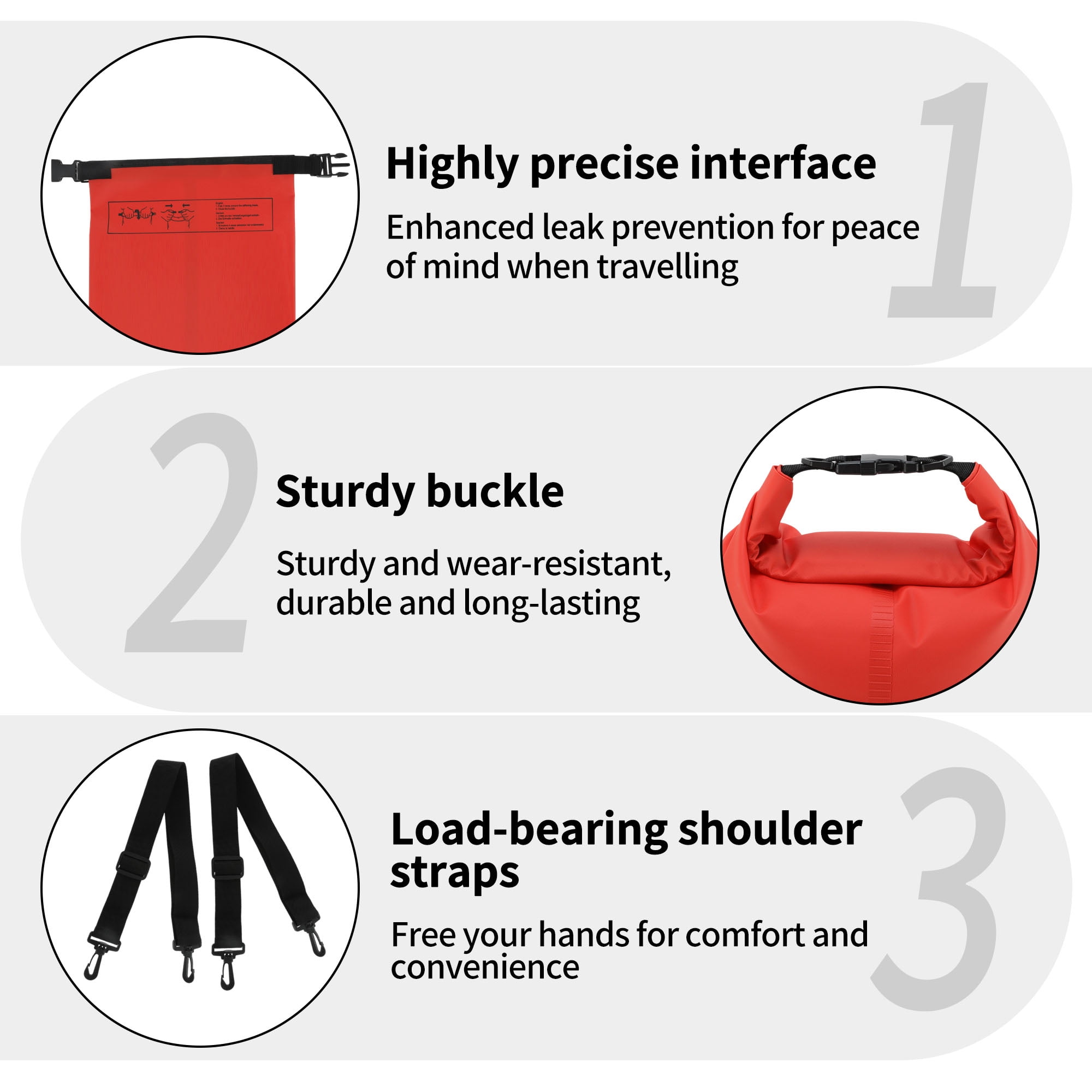 Unique Bargains Durable Waterproof Dry Bag Red Pattern 3
