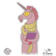Unicorn with Book Smart - 8" Vinyl Sticker - For Car Laptop I-Pad - Waterproof Decal