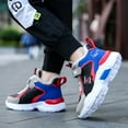thumbnail image 3 of kids sneakers  shoes non slip warm shoes middle top outdoor Boys blue sneakers, 3 of 8
