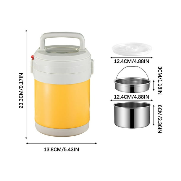 Fiambrera portátil de 1600 ml, de acero inoxidable 304, con aislamiento, de 3 capas, para arroz, para adultos, para exteriores