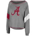 thumbnail image 2 of Women's Colosseum Heathered Gray Alabama Crimson Tide Amped Chevron Stripe Raglan Boat Neck Pullover Sweatshirt, 2 of 3