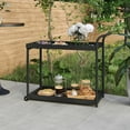 thumbnail image 1 of vidaXL Bar Cart Black 100x45x83 cm Poly Rattan, 1 of 4