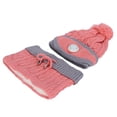 thumbnail image 3 of 3 unids/set de gorro de punto para mujer, bufanda, cuello con mufla bucal, gorro de invierno cálido, accesorios para ropa, gris y rosa, 3 of 14
