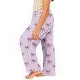thumbnail image 4 of YOUYEDIAN Comfy Bow Print Pajama Pants for Girls Stretch Drawstring Lounge Pants with Pockets Bow Print Casual Wide Leg Pjs Bottoms Light Purple 2-3 Years, 4 of 5