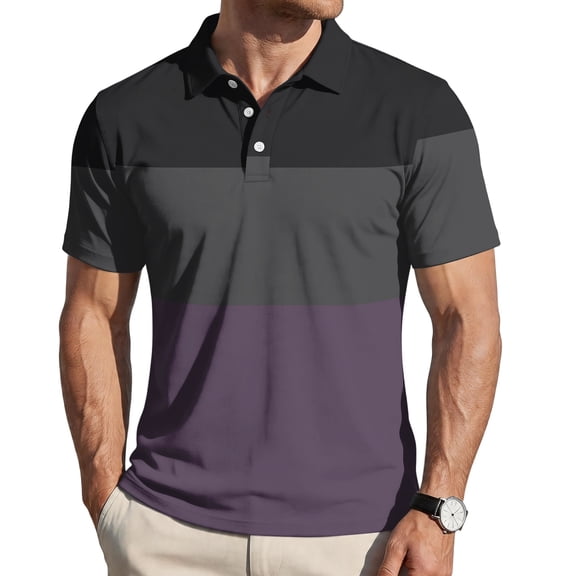 Men's Lightweight Athletic Polo Shirt - Breathable Dry Fit Golf Shirt for Summer, Solid Color Casual Business