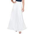 thumbnail image 6 of KOH KOH Long Flowy Cute Modest High Empire Waist Full Floor Length Pockets Casual Semi Formal Vintage Work Office Workwear Maxi Skirt For Women Ivory White X-Small US 2-4 NT325, 6 of 7