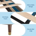 thumbnail image 2 of Garvee Corduroy Upholstered Platform Bed Frame with Headboard – Sturdy Metal & Wooden Slat Support, Noise-Free, Modern Low Profile, Easy Assembly – Queen Size, Brown, 2 of 7