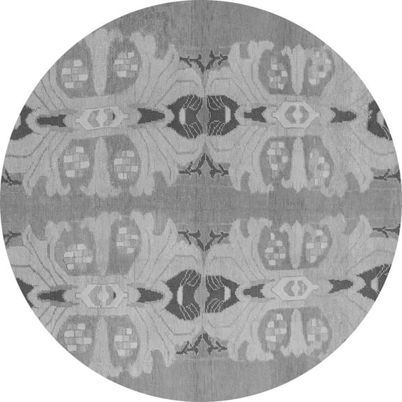 Ahgly Company Indoor Round Abstract Gray Modern Area Rugs, 6' Round