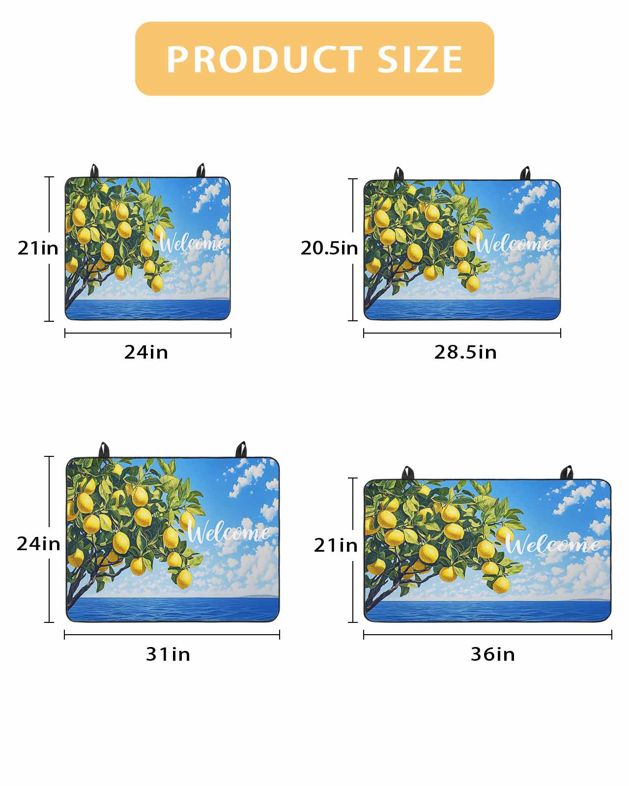 nqOlkjepod Large Induction Cooktop Protector Mat 36"x21", Coastal Lemon Stove Top Covers for Electric Stove, Summer Ocean Sea Yellow Fruits Leaf Tree Stove Burner Cover Mats, Glass Top Stove Cover