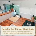 thumbnail image 3 of RV/Marine Sink Cutting Board (Bamboo),14.5" x 12.5 RV Sink Cover with Adjustable Rubber Feet,Increase Work Space, Fit for Most RV&Boat Sinks,Built-In Juice Groove, and Corner Cut for Scraps, 3 of 7