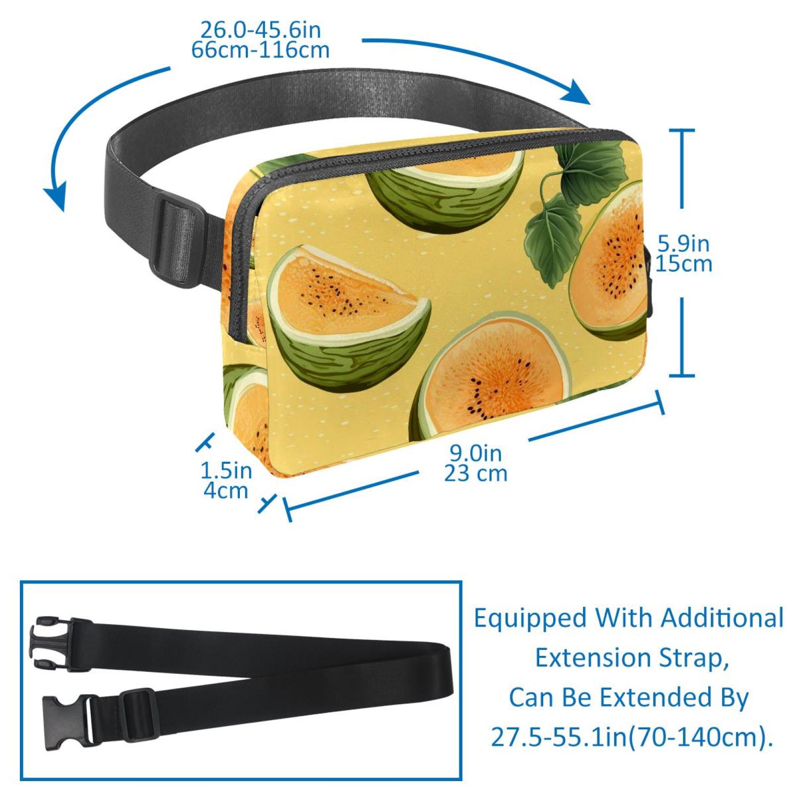Cantaloupe Lightweight Adjustable Waist Packs Crossbody Bag Fanny Pack with Extension Strap Unisex
