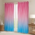 thumbnail image 2 of YST Ombre Window Curtains 38"Wx45"L Gradient Pink And Blue Blackout Curtains For Girls Bedroom Abstract Geometric Curtains & Drapes Silver White Wavy Stripes Window Treatments 2 Panels, 2 of 6