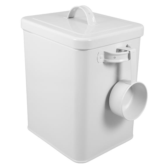 Metal Storage Bucket with Spoon for Rice Flour Airtight Canister with Lid 1 Set Multi Function Food Storage Container for Kitchen