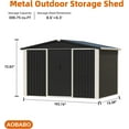 thumbnail image 6 of Aobabo Metal Outdoor Storage Shed, 8.6×6.3 FT Steel Utility Tool Shed Storage House with Sliding Door, Metal Sheds Outdoor Storage for Backyard Garden Patio Lawn (H6'xW8.6'x D6.3') Black&White, 6 of 6