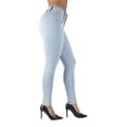 thumbnail image 3 of Fashion2Love Women's Juniors Butt Lift Push Up Mid Waist Ripped Distressed Skinny Jeans, 3 of 10