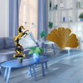 thumbnail image 2 of Figura De Caballo De Hierro Forjado Con Hojas De Ginkgo, Estatua Moderna Abstracta, Escultura De Pared Para Sala De Estar, Dormitorio, Oficina, Hotel, Comedor, Casa De Campo., 2 of 8